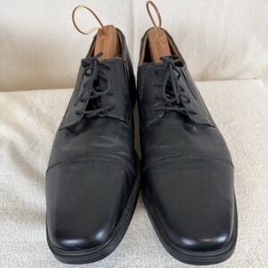 Clarks Collection‎ Shoes Men's 11.5 M Cap Toe Oxford Leather Square Toe Black